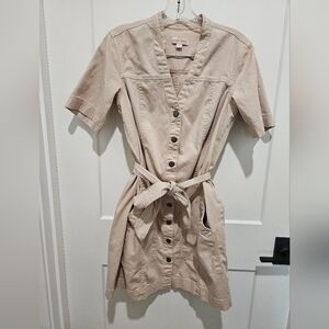Tan button up dress